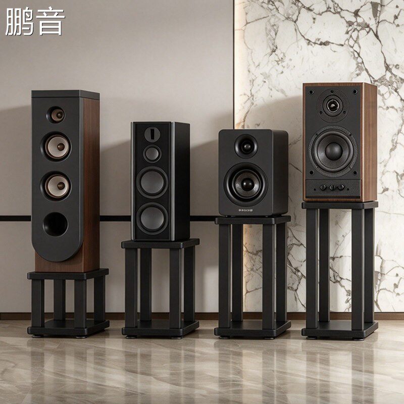 鹏音音响脚架家用专业落地音箱环绕铁支架全金属放置架增高音响支架配件