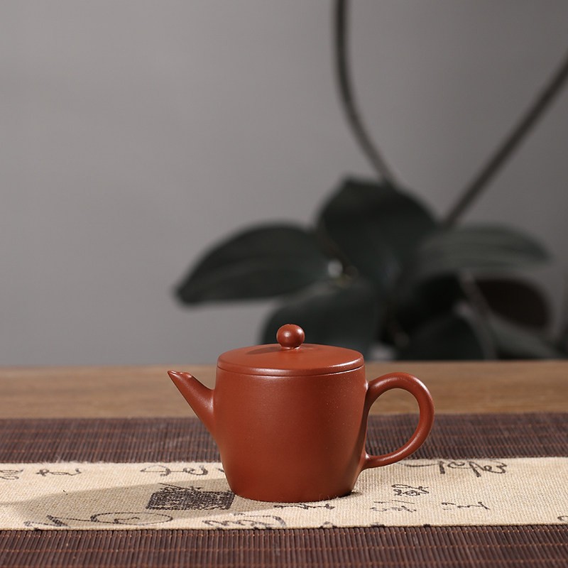 鹏音伴潮州朱泥手汉瓦壶大口径工夫茶小茶壶剑流嘴家用手拉胚朱泥茶壶配件