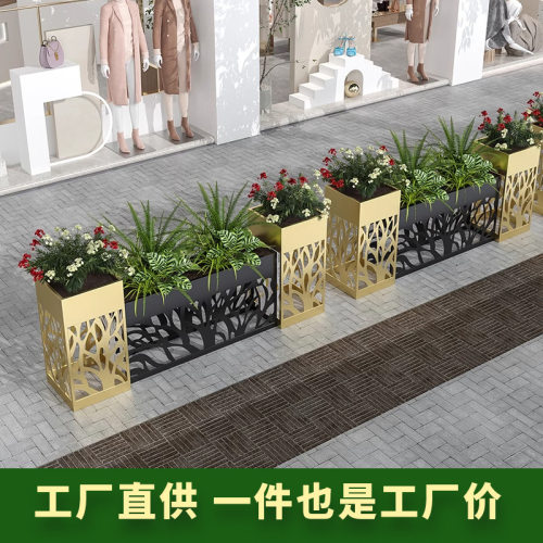 仿真花槽户外花箱售楼部花坛铁艺隔断绿植组合装饰源头工厂直供