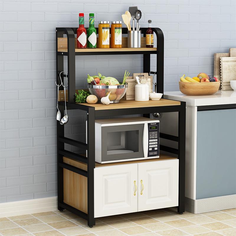 新多功能波炉厨房置物架储纳物柜落地多KPY层微收柜切菜桌款操作