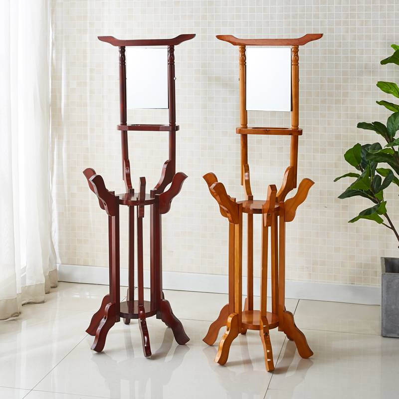 KI9S实木中式收纳洗脸架子置物架卫生间毛巾架老式落地家用结婚脸