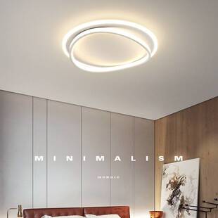 现代简约家用网红主卧灯极简餐厅卧室吸顶灯创艺卧室灯圆形吸顶灯
