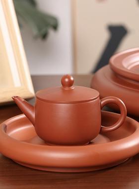 州朱泥手拉量壶大口潮汉瓦壶工小容功夫小茶壶中式全手复古SSZ茶