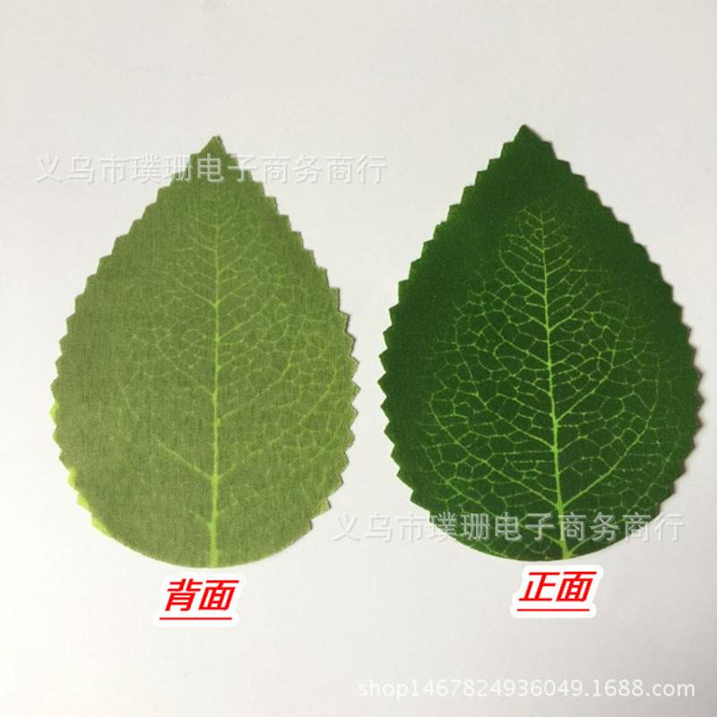 丝印玫瑰花叶子 绿色仿真叶片 玫瑰花配饰 其它仿真植物配饰用