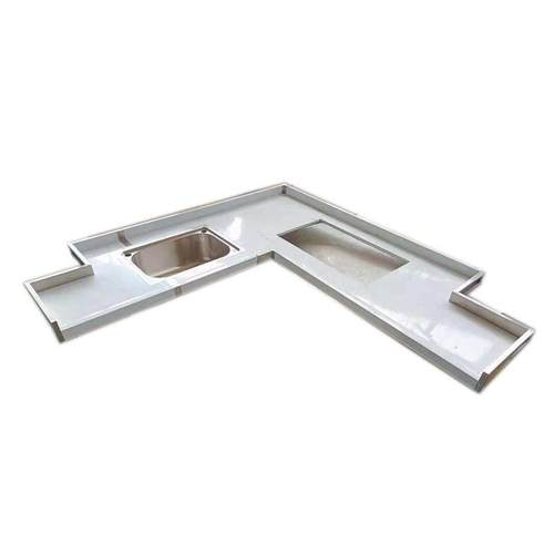 不锈钢灶台面板旧换新家用水池一体台面L一字型U型台面订制作批