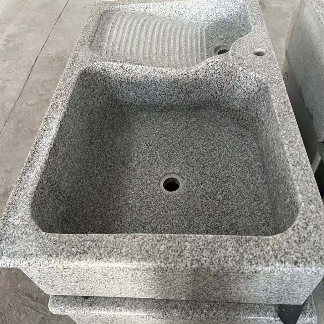 大理石洗衣池一体台盆花岗岩石材洗手池庭院水槽天然石材洗衣池