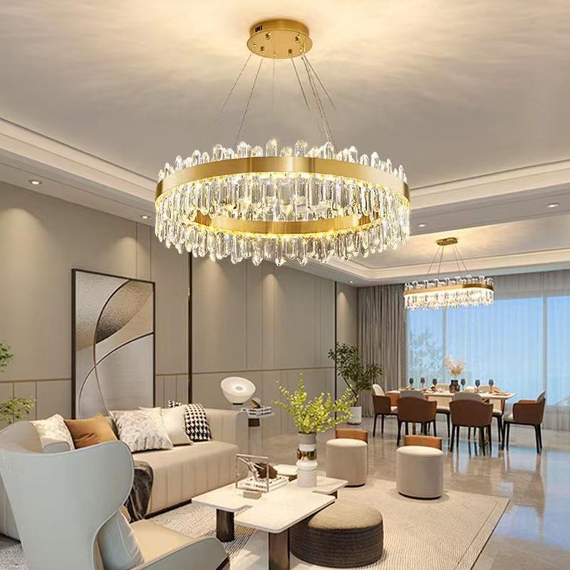 轻奢水晶客厅吊灯现代简约创意餐厅卧室主灯大气家用灯具中山灯饰