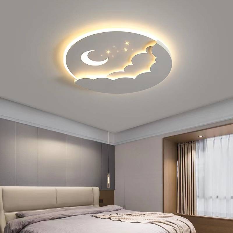 儿童房吸顶灯月亮太空星球灯男孩女孩房间灯具现代简约卧室灯