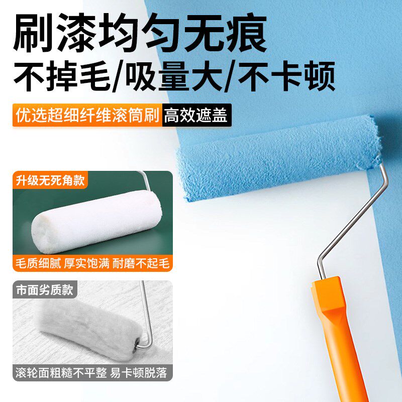 刷墙工具内墙乳胶漆滚筒刷墙顶伸缩杆涂料刷天花板毛刷清洁铲刀