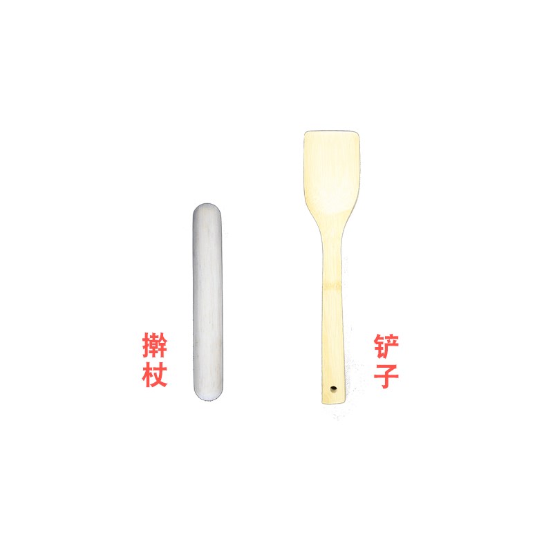 粗粉碎工具套装包含木锤有机玻璃棒木滚木棍竹铲用于敲碎土块土样