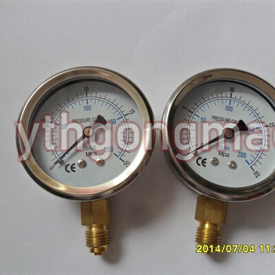 进口款式压力表YN-63 0-200bar/20mpa 水压表,油压表,气压表