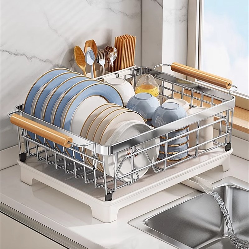 新款碗碟收纳架i碗架304不锈钢厨房置物架沥水篮放碗筷碗盘沥水架