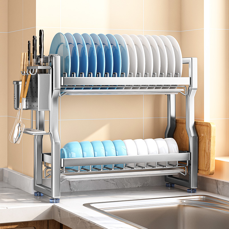 窄款小型沥碗架厨房台面碗s筷碗盘沥水置物架304不锈钢碗碟收纳架