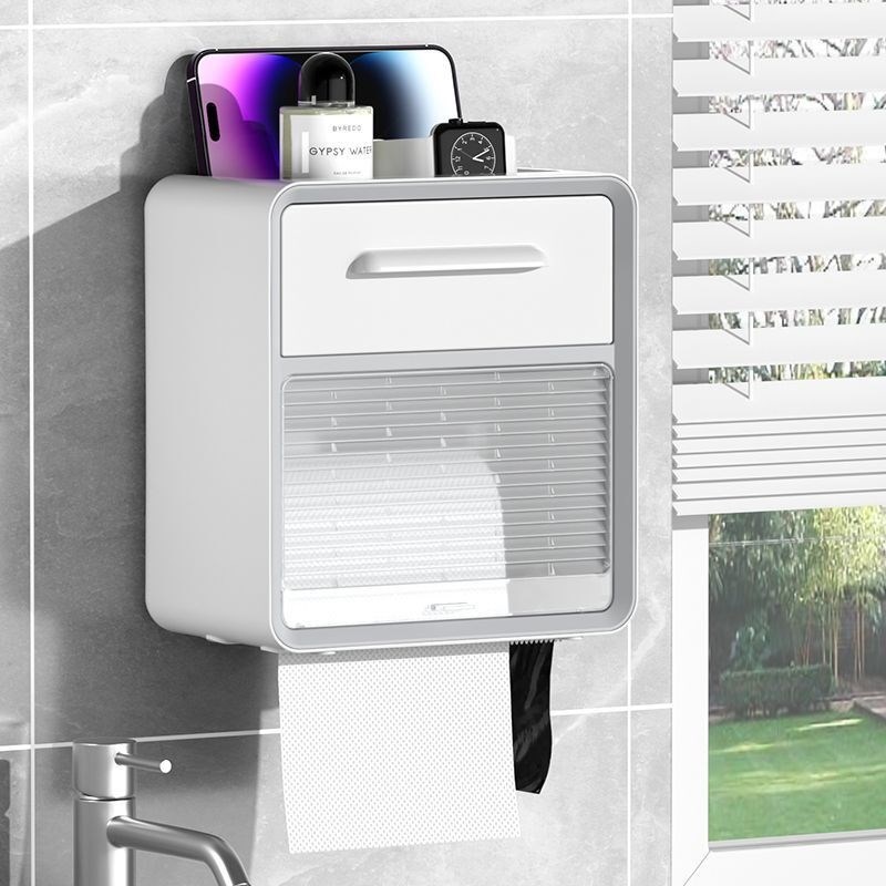 卫生间壁挂式纸巾盒防水厕纸盒免打孔抽纸K盒厕所卫生纸卷纸置物