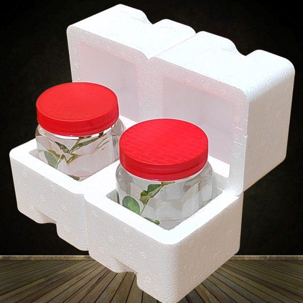 380ml方形蜂蜜玻璃瓶快递专用泡沫盒 防摔碎防撞震打包保护包装箱