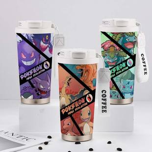 宝可梦周边保温杯耿鬼喷火龙妙蛙种子二次元大容量儿童不锈钢水杯