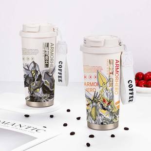 铠甲勇士周边保温杯黑犀皇帝侠学生儿童卡通大容量男生不锈钢杯子