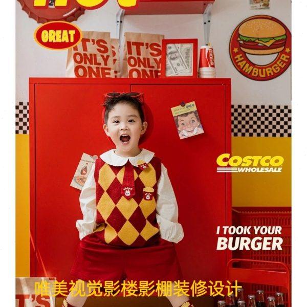 2023展会新款儿童摄影实景影棚拍照道具北欧摄影道具婚纱实景制作