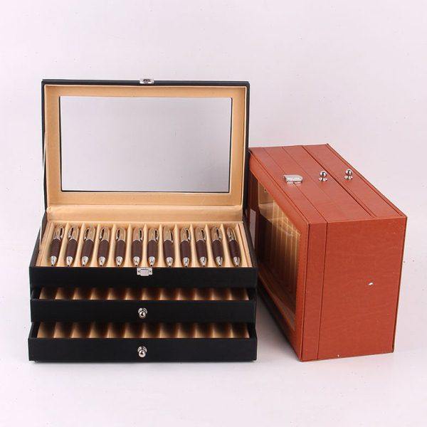 现货钢笔盒36支皮制钢笔展示盒36位PU钢笔收纳盒文具盒发,文具电教/文化用品/商务用品,文具盒,淘宝优惠券,粉丝福利购,淘宝优惠卷