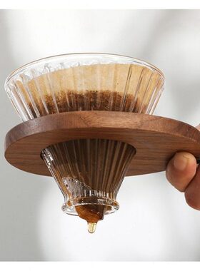 国制 胡桃木创意咖啡滤杯托