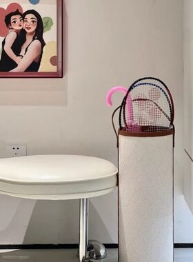 不止收纳 首款!收纳桶Loro Pian@古董白珍珠浮雕外缝皮革收纳伞桶