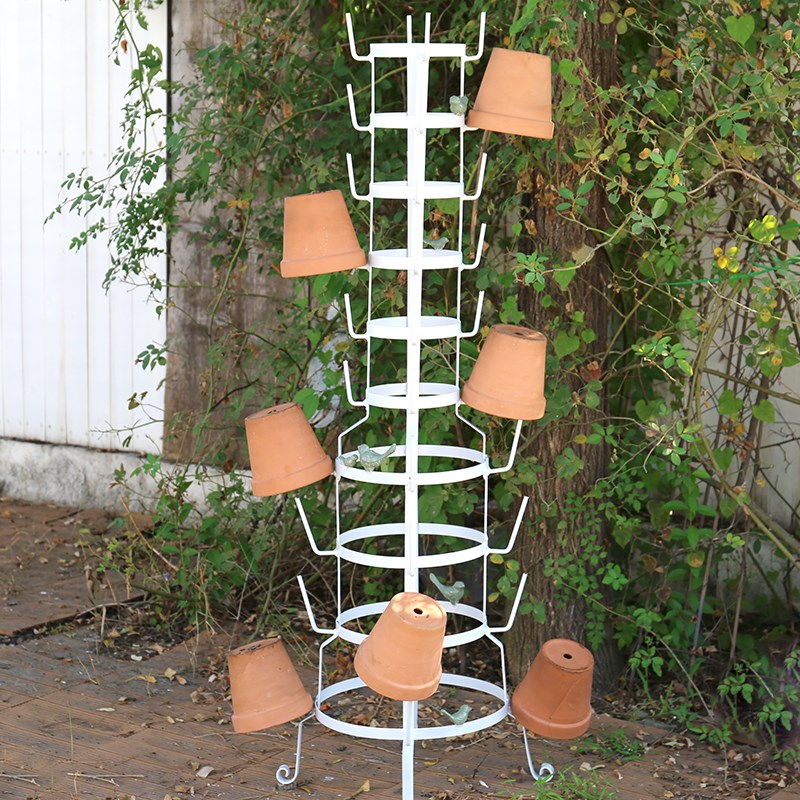 岛拉铁质花架花盆架爬藤架藤蔓架金属田园简约挂盆架收Z纳架挂架