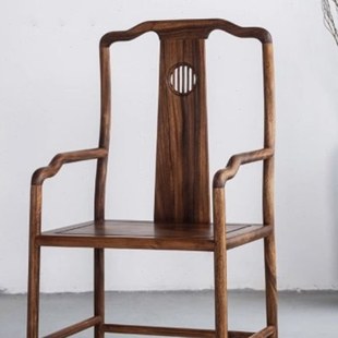 南美胡桃木实木椅子新中式围椅禅意家用Y椅主人椅客椅茶桌椅组合