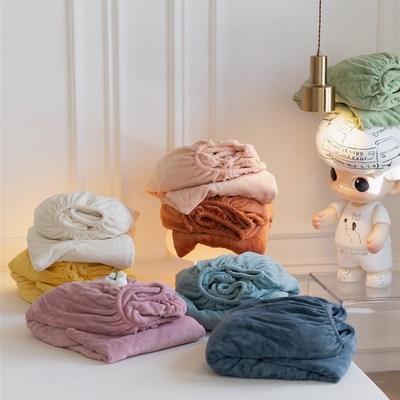 牛奶绒纯色床笠单件冬季加厚珊瑚绒床垫H保护套法兰绒床单防滑防