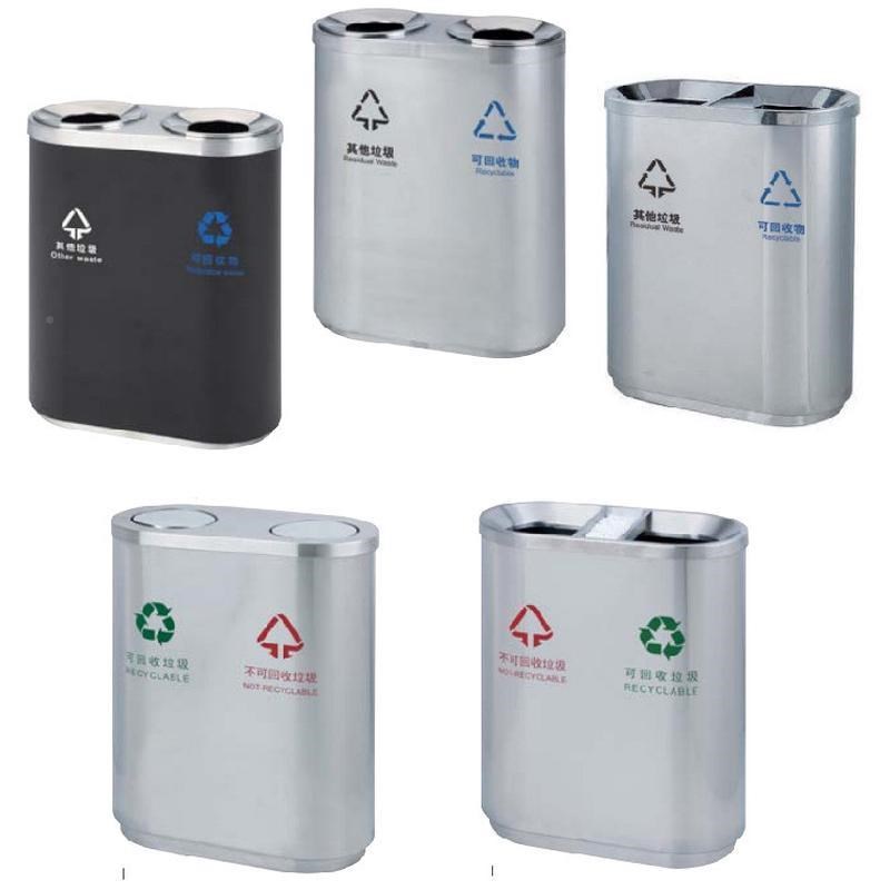 不锈两三四分类圾桶室内垃户u钢公园小WXQ外区物业地铁果皮筒带烟