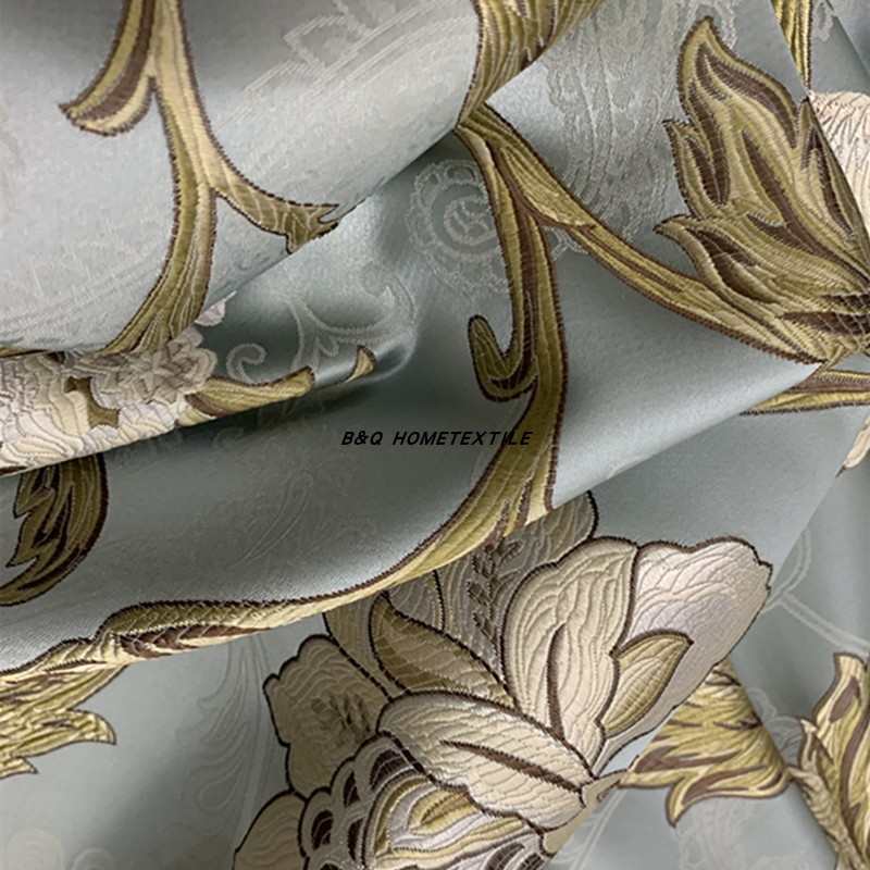 样板间轻奢牡丹花窗帘布r艺及酒店配套沙发抱枕靠包以及奢华装饰