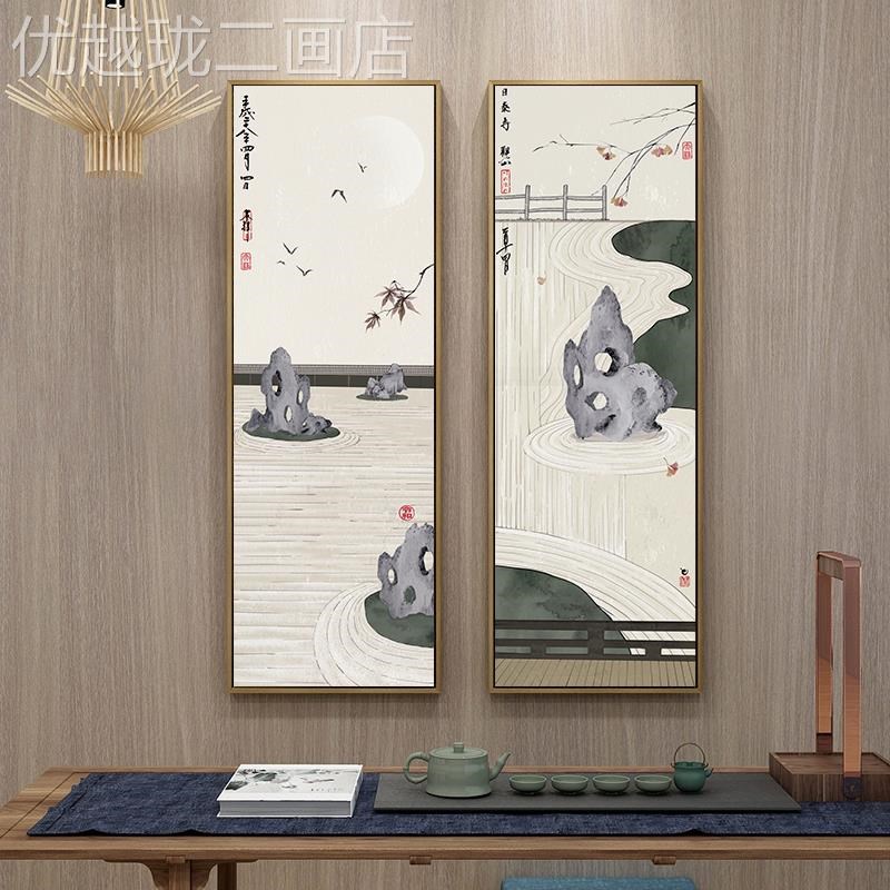 网红日枯c山水装日风格餐厅挂饰厅日料店客民宿墙壁本式