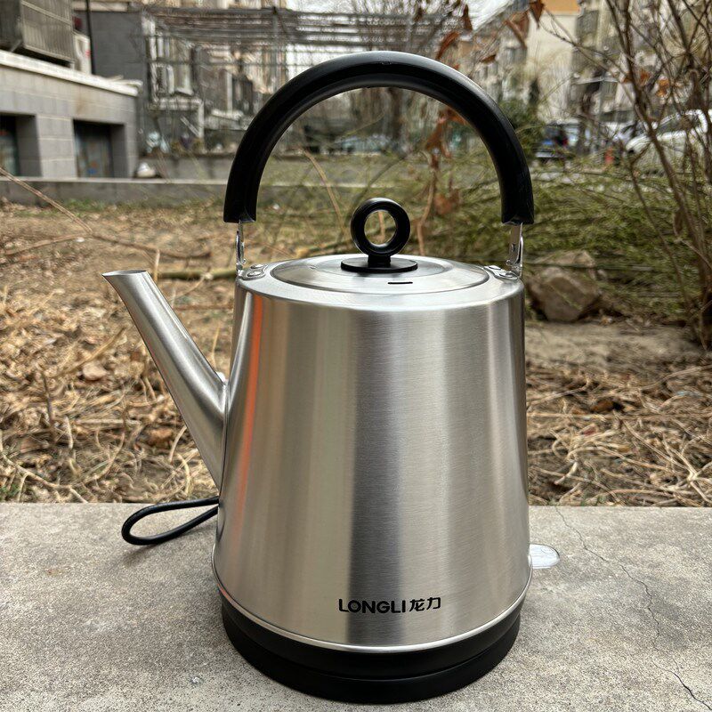 龙力电热水壶5L大容量加厚304不锈钢家J用酒店餐饮烧水壶自动断电
