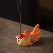 创意小金鱼线香插家用线香支架国潮鸿运当头香薰炉香托香座小摆件