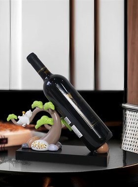 创意青松酒架摆件现代家居客厅酒柜酒吧酒庄O装饰工艺品开业送礼