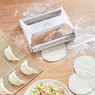 迪日双轴擀皮宝多功能不锈钢家用擀面杖粗细一体擀面皮擀皮器商用