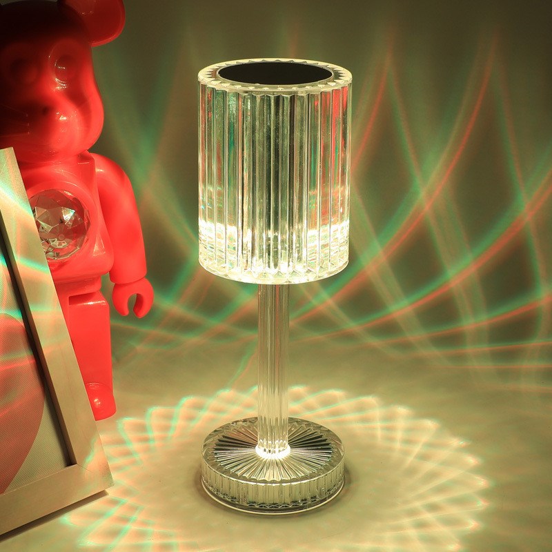 中山市线条盖茨比充o电水晶台灯创意小夜灯餐厅床头氛围灯装饰灯