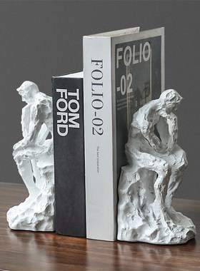 欧式简约思e考者书靠摆件家居办公室书房样板房书架书桌桌面装饰