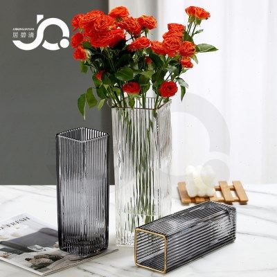 轻奢简约北欧方形桌面客厅玻璃花瓶网红茶几水培插花摆件百合玫瑰,家居饰品,花瓶,淘宝优惠券,粉丝福利购,淘宝优惠卷