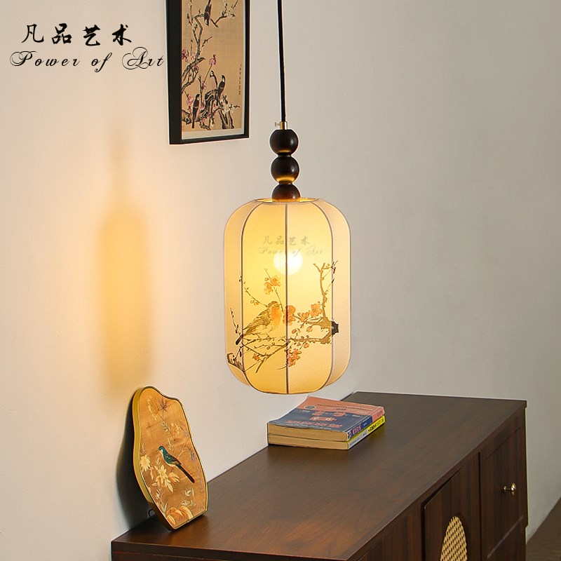 新中式吊灯卧室床头复古宋代美学客厅民宿过O道走廊餐厅茶室吊线