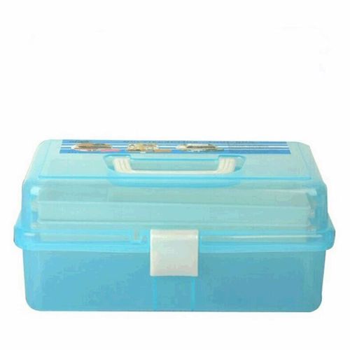 军绘多功能双层e塑料收纳盒 化妆首饰盒渔具盒标图工具箱标图铅笔
