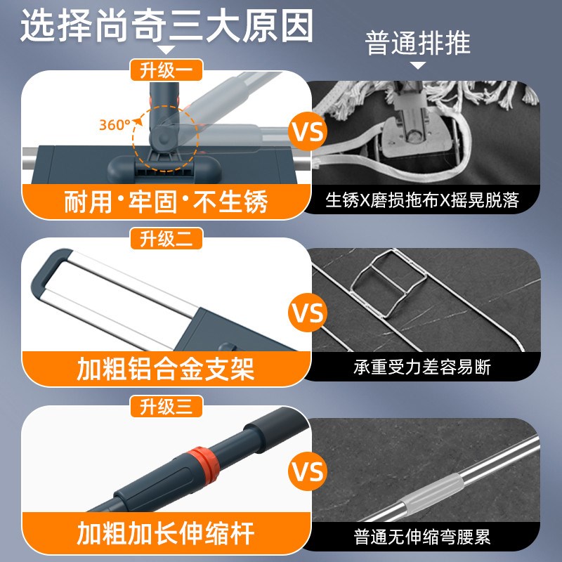 平板吸水拖把家用20o25新款懒人一拖净排拖尘推超大号酒店商用保