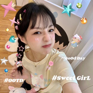 奶油色发夹女生彩色发饰头饰鸭嘴夹发饰可爱少女心儿童BB夹刘海夹