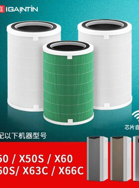 适配352空气净化器x50s/x60s滤芯除雾霾甲醛识别x63c复合滤网x66c
