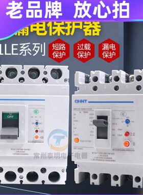 正泰NM1LE塑壳漏电保护断路器63A100A250A400A4P三相四线380V空开