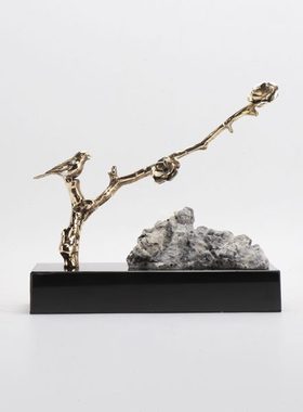 新中式现代创意铁艺工艺品摆件样板间客厅电视柜玄关办公室装饰品