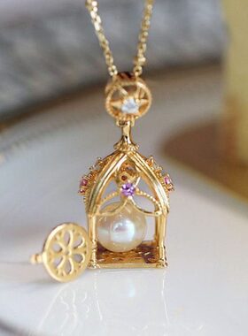 圣殿古董风仿珍珠可打开放置小物项链吊坠毛衣链高级感设计潮流