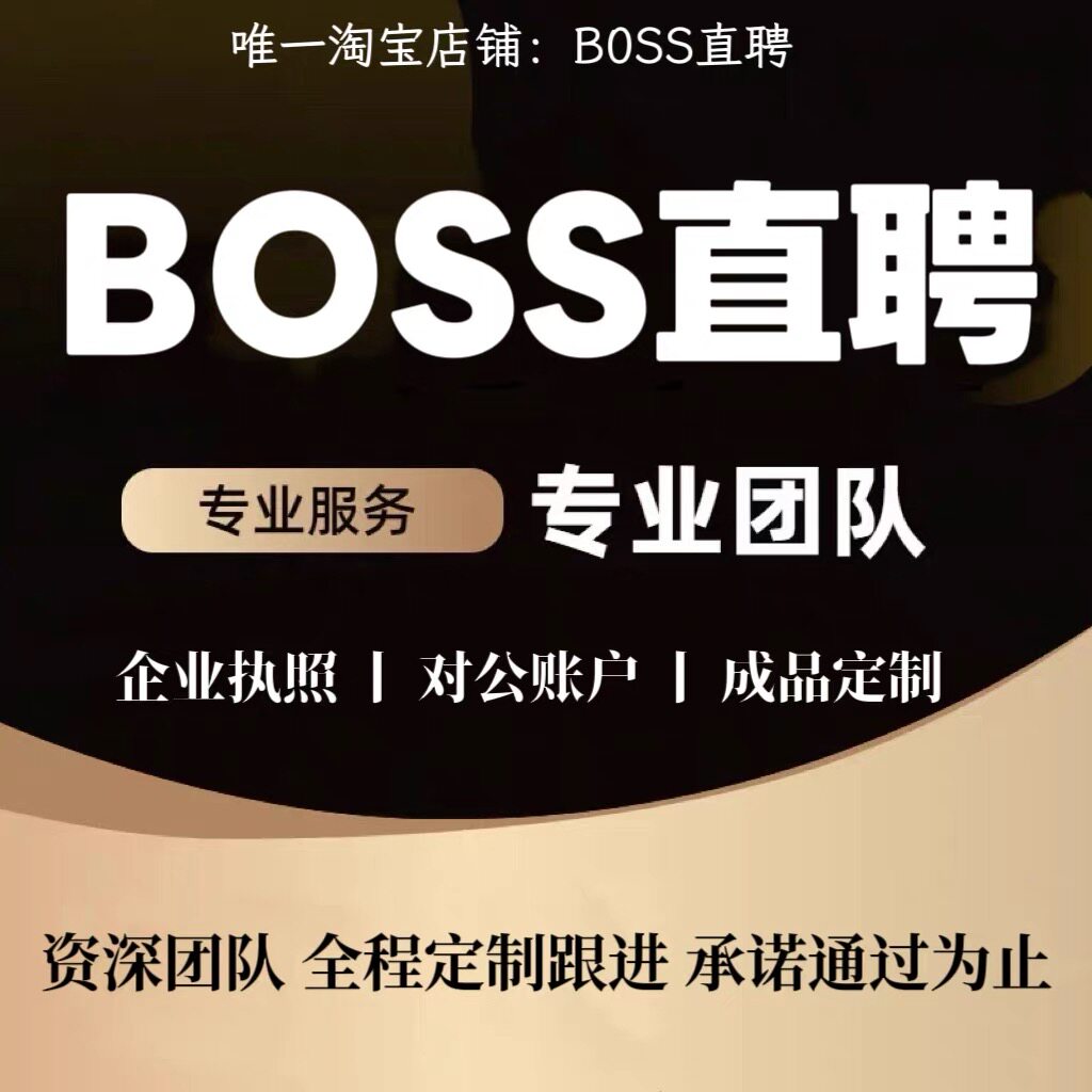 BOSS 直聘boss直聘企业招聘营业执照招聘挂靠对公账户在职证明