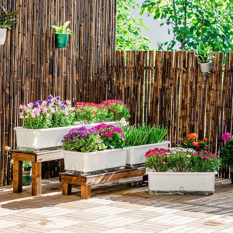 室内阳台种菜专用盆长方形自吸水懒人F种花种蔬菜箱草莓特大号塑