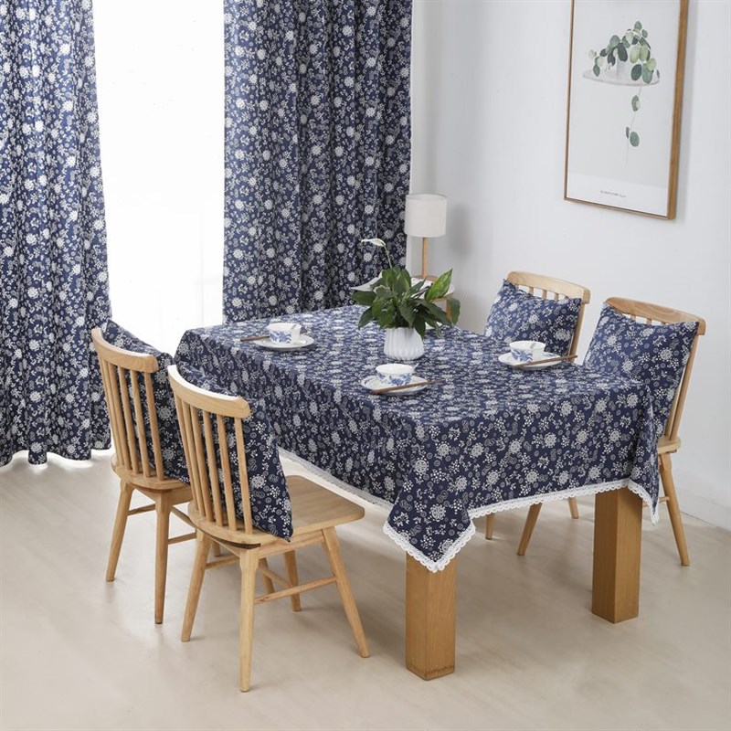 全棉加厚帆布新中式长桌布台y布茶几布书桌餐桌布田园风沙发盖布