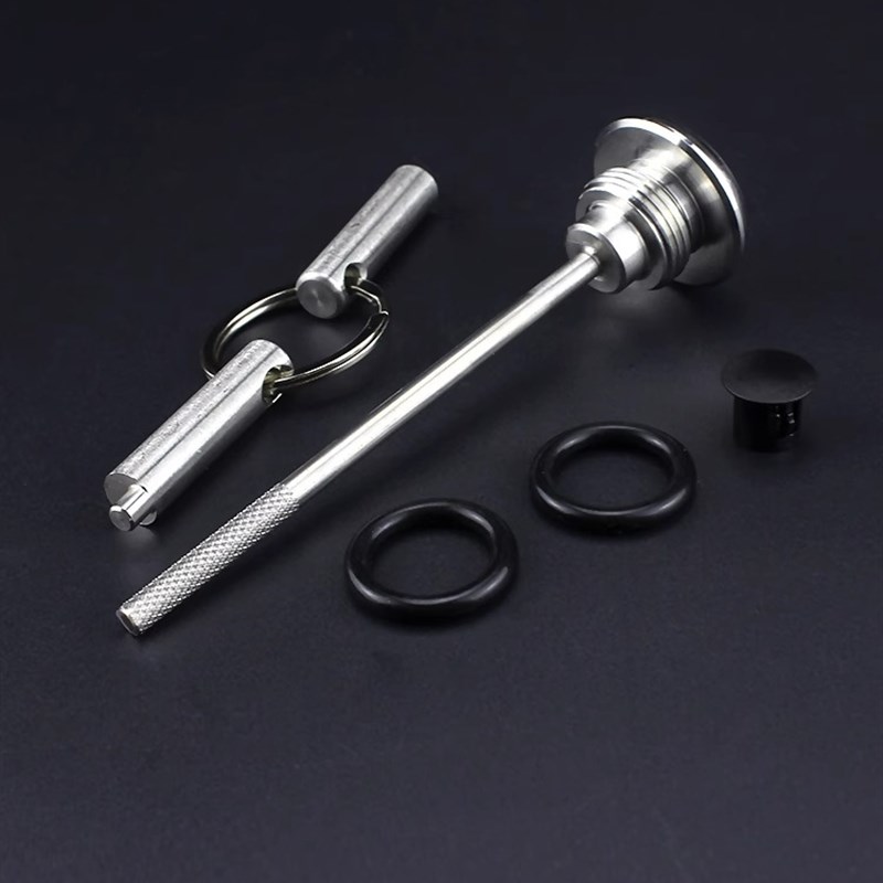 适合踏板车VSR125改装防盗机w油盖USR125防撬机油尺不锈钢防盗盖